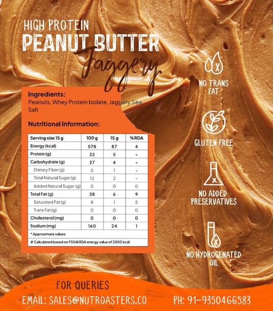 High Protein Jaggery Peanut Butter with Whey