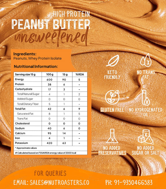 Unsweetened High Protein Peanut Butter